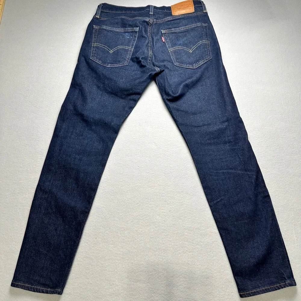 Levis Premium 512 Slim Taper Jeans Mens 31x28 Dark Indigo Wash Blue Denim Big E